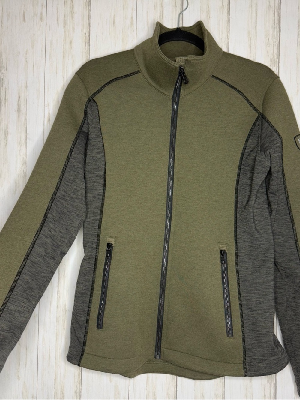 Kuhl Olive & Gray Full-Zip Jacket Medium